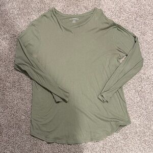 Pacsun Basic Long Sleeve Tee in Olive Green
